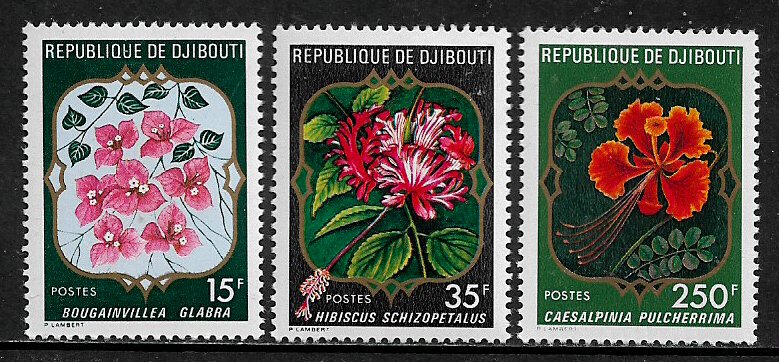 Djibouti #477-9 MNH Set - Flowers