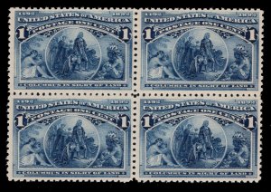 MOMEN: US STAMPS #230 BLOCK MINT OG NH VF LOT #84537*