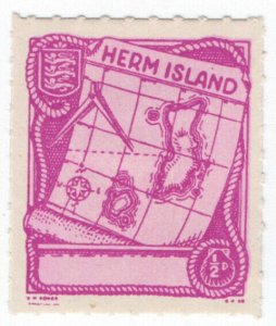 (I.B) Cinderella Collection : Herm Island ½d (Map)