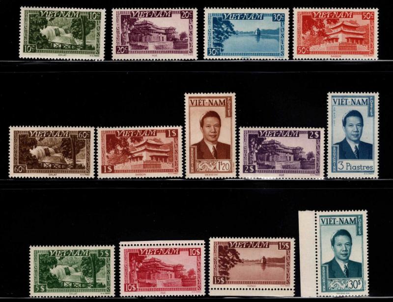 Viet Nam Scott 1-13 MNH** set  slightly disturbed tropical gum