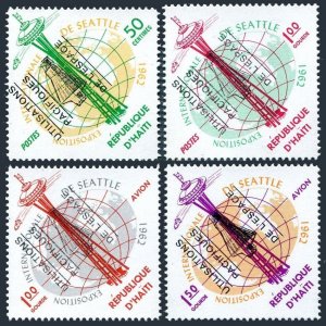 Haiti 503-C207,MNH.Mi 741-744. Peaceful Uses of Outer Space,1963.Vertical black.