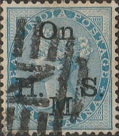 India, #O22 Used  From 1874-82