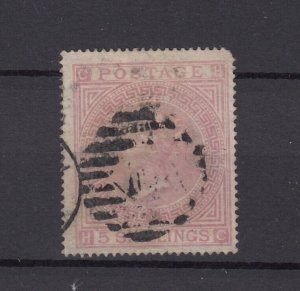 GB QV 1867 5/- Pale Rose Wmk Maltese Cross SG127 Fine Used BP9547