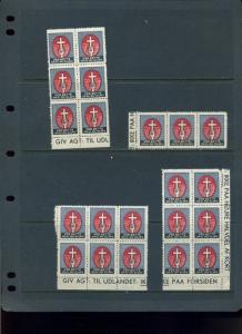 21 VINTAGE 1934 Kirkens Korshaer STAMPS (L619)  Church Korshaer RELIGION DENMARK