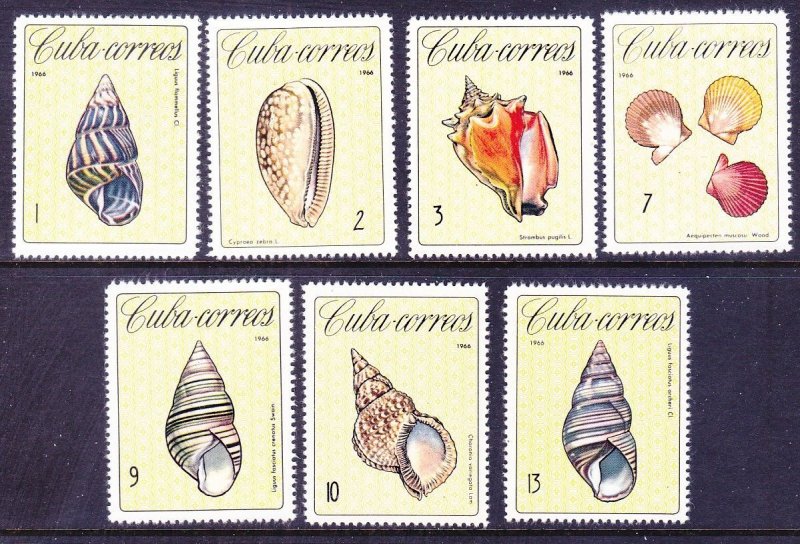 Cuba 1124-30 MNH 1966 Sea Shells Complete Set of 7