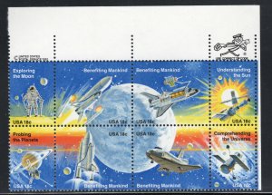 ALLY'S US ZIP Block Scott #1912-9 18c Space Achievement [8] MNH F/VF [F-5a]