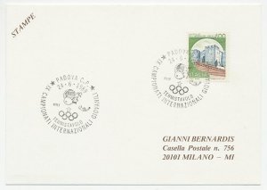 Card / Postmark Italy 1989 Table tennis - World Championships