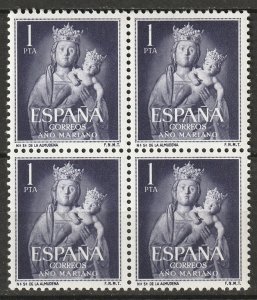 Spain 1954 Sc 811 block MNH**