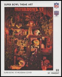 ST. VINCENT 1991. SCOTT # 1430. SOUVENIR SHEET. SUPER BOWL PROGRAM COVER.