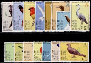 BRITISH INDIAN OCEAN TERRITORY QEII SG62-76, 1975 Birds set, NH MINT. Cat £24.