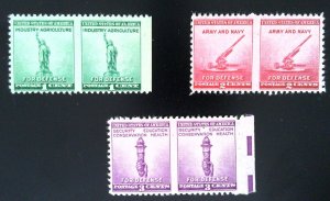 Scott #899b,900a,901a - EFO Lot - Horizontal Pair, imperf. btw - MNH - 1940