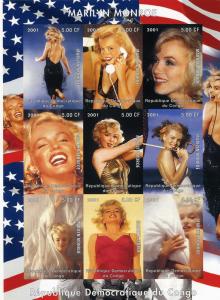 Congo 2001 MARILYN MONROE Sheet Imperforated Mint (NH)