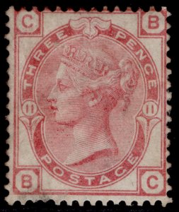 GB QV SG144, 3d pale rose plate 11, M MINT. Cat £450. BC