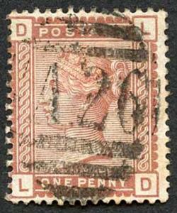 SG166 1d Venetian Red Wmk Imperial Crown with A26 Gibraltar Cancel