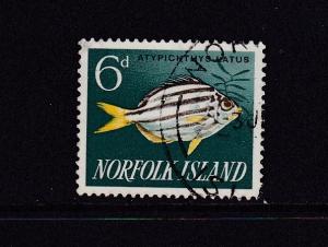 1962 Norfolk Island Fish 6d Used SG43