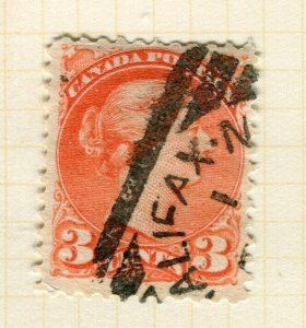 CANADA; 1870s classic QV Small Head issue used 3c. value Postmark