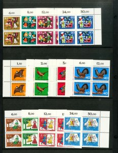 German Stamps All mint NH lot of sets. Mostly blocks of 4.