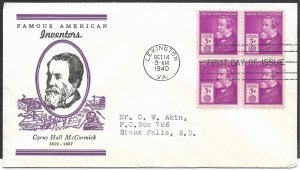 Doyle's_Stamps: Complete Akins Famous Americans Linnprint Cache FDC Set