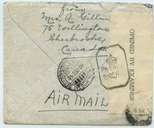 Secret messages under stamps Censored cover airmail Military > INDIA Canada