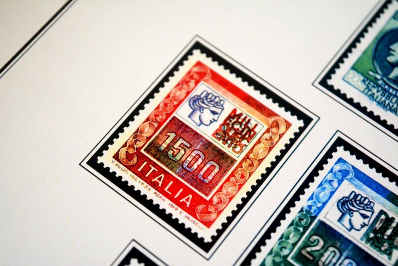 COLOR PRINTED ITALY 1966-1989 STAMP ALBUM PAGES (79 illustrated pages)