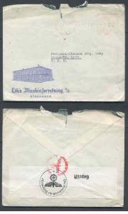 Norway-1941 Illustrated advertising cover to USA-German cens