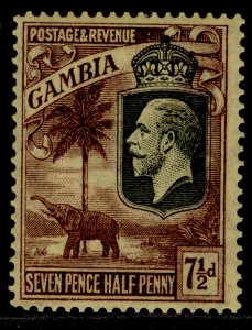 GAMBIA GV SG132, 7½d purpe/yellow, LH MINT. Cat £26.