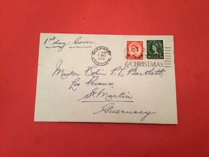 UK Guernsey 1952 Christmas FDC  special cancel stamp cover R36154