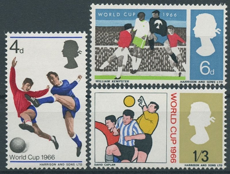 GB 1966 MNH Soccer Stamps World Cup Football Sports 3v Set