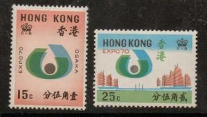 HONG KONG SG263/4 1970 WORLD FAIR OSAKA MNH