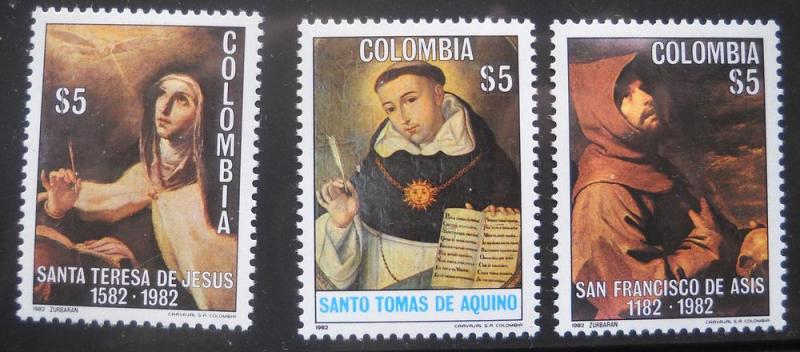 Columbia, Scott # 902-04 MNH, Saint Francis, Religion