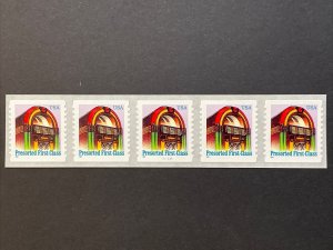 US PNC5 25c Jukebox Presorted Stamp Sc# 2912B Plate 111111 MNH w/ Control Number