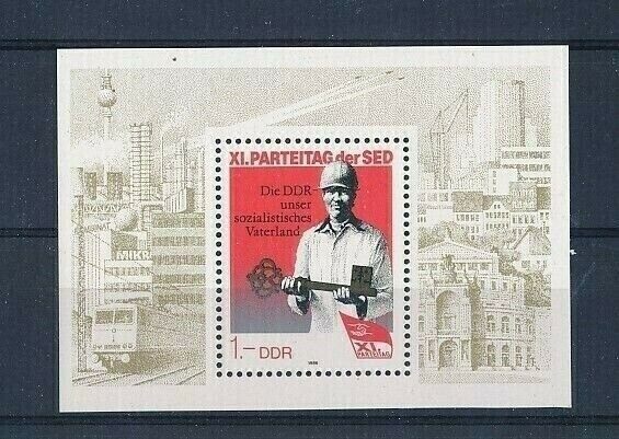 Sc. 2536 Party Day SED Construction Worker S/S MNH East Germany 1986