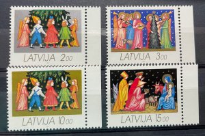 (664) LATVIA 1992 : Sc# 336-339 CHRISTMAS STAMPS - MNH VF