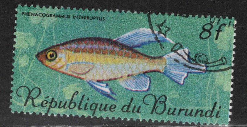 Burundi Scott 195 Used CTO Tropical Fish stamp with similar cancel