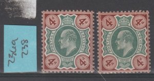 Great Britain Scott# 133 SG# 236a, 238 KEVII VF MLH