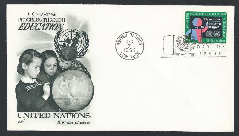 UN NY #136 FDC 11c Education for Progress