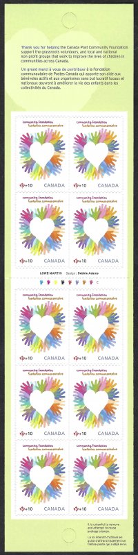 Canada #B19a P + 10¢ Community Foundation. Booklet of 10 stamps. MNH