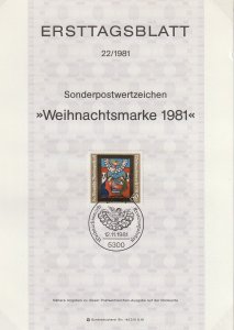 1981 Germany - FD Card (ETB) Sc B593 - Christmas