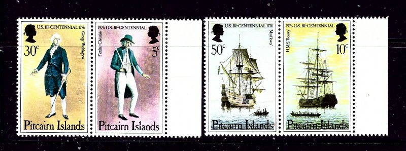 Pitcairn Is 158a and 159a MNH 1976 American Bicentennial in Pairs