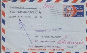1962, Seattle, WA to Denpasar, Indonesia, RTS, See Remark (37429)