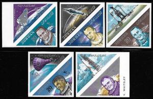 Jordan 1964 Astronaut Space Set #435a-435j IMPERF in PAIRS VF-NH