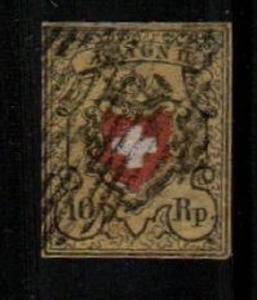 Switzerland Scott 8 Used (nice stamp) - Catalog Value $150.00