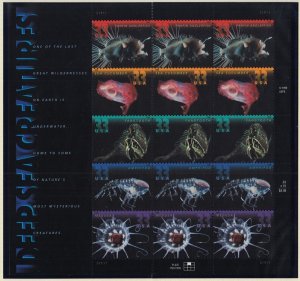 2000 Deep Sea Creatures 5 different designs Sc 3443a full MNH 33c sheet of 15