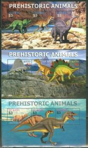 ST. KITTS PREHISTORIC ANIMALS  DINOSAURS  SHEET & S/S SC#611/16   MINT NH