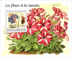 GUINEA - 2023 - Flowers & Insects - Perf Souv Sheet - Mint Never Hinged