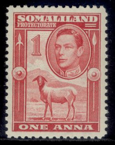 SOMALILAND PROTECTORATE GVI SG94, 1a scarlet, LH MINT.