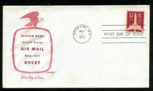 US C78 11c Air Mail Jet Airliner UA Artmaster cachet FDC