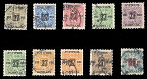 Denmark 145-154, $145, 1918 Surcharges, used