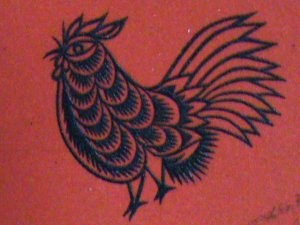 ​CHINA STAMP:1959-SC#400- PAPER CUT- ROOSTER CTO-STAMP