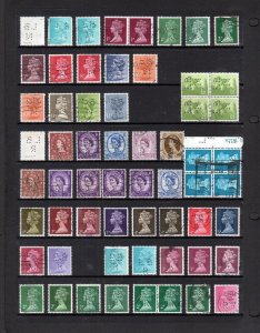 COLLECTION OF QE2 PERFINS ON DOUBLE-SIDED PAGE (PRE-DECIMAL & DECIMAL) 